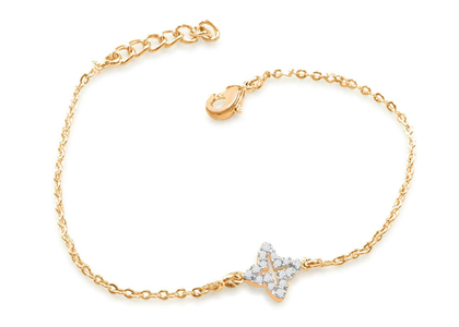 Gold Plated CZ Studded Girls Delicate Bracelet